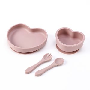 Heart Silicone Tableware Set